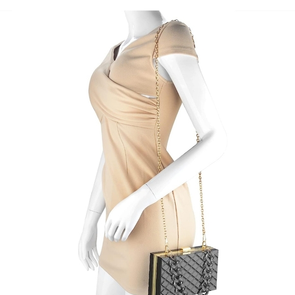 Acrilic Transparent Gold Star Evening Bag Purses Clutch Banquet Handbag - Picture 11 of 16